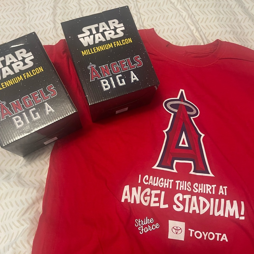 Two 2025 MLB Angel Star Wars Big A & Stadium and T-Shirt